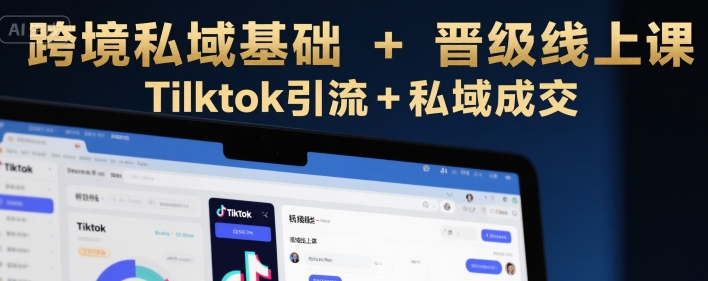 跨境私域基础+晋级线上课，Tilktok引流+私域成交-副业研究室