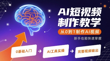 AI短视频制作教学，从0到1制作AI视频-副业研究室