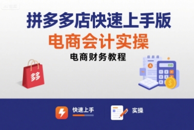 拼多多店快速上手版电商会计实操-电商财务教程-副业研究室